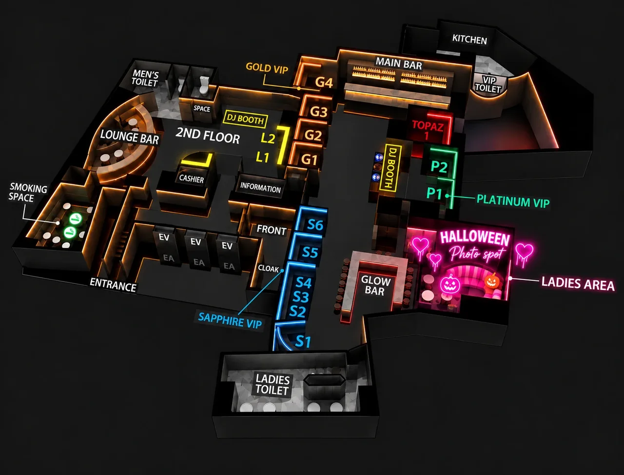 TK NIGHTCLUB SHIBUYA Halloween 2026 フロアマップ